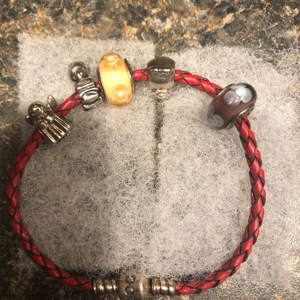 Pandora bracelet with charms